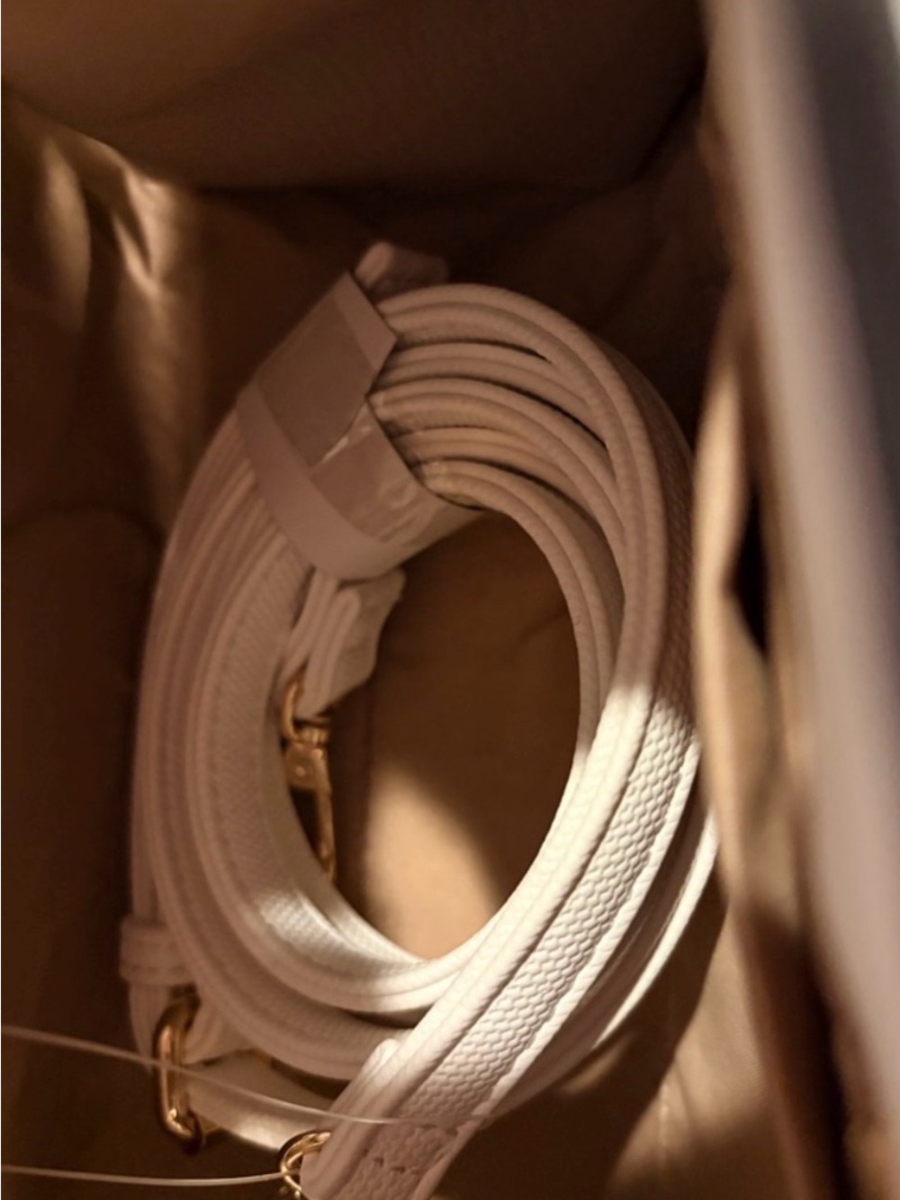 Cato Cream Satchel with Bamboo-Style Handles - Picture 2 of 5